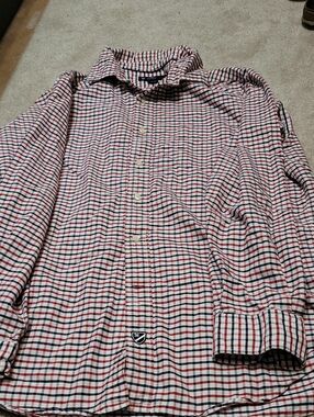 Men's Red, Black & White Checked Casual Button-Down Shirt
